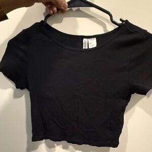 Regular Black Crop tee, H&M, size S